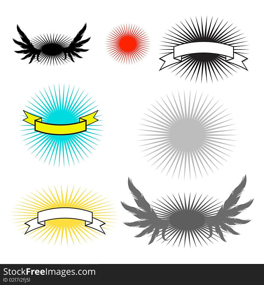 Vector illustrations set of banners in different colors. Vector illustrations set of banners in different colors