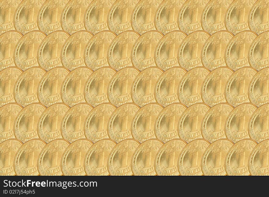 Background of gold colour consisting of coins