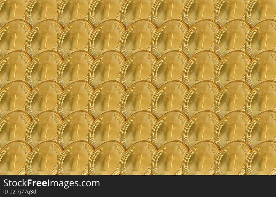 Background of gold colour consisting of coins