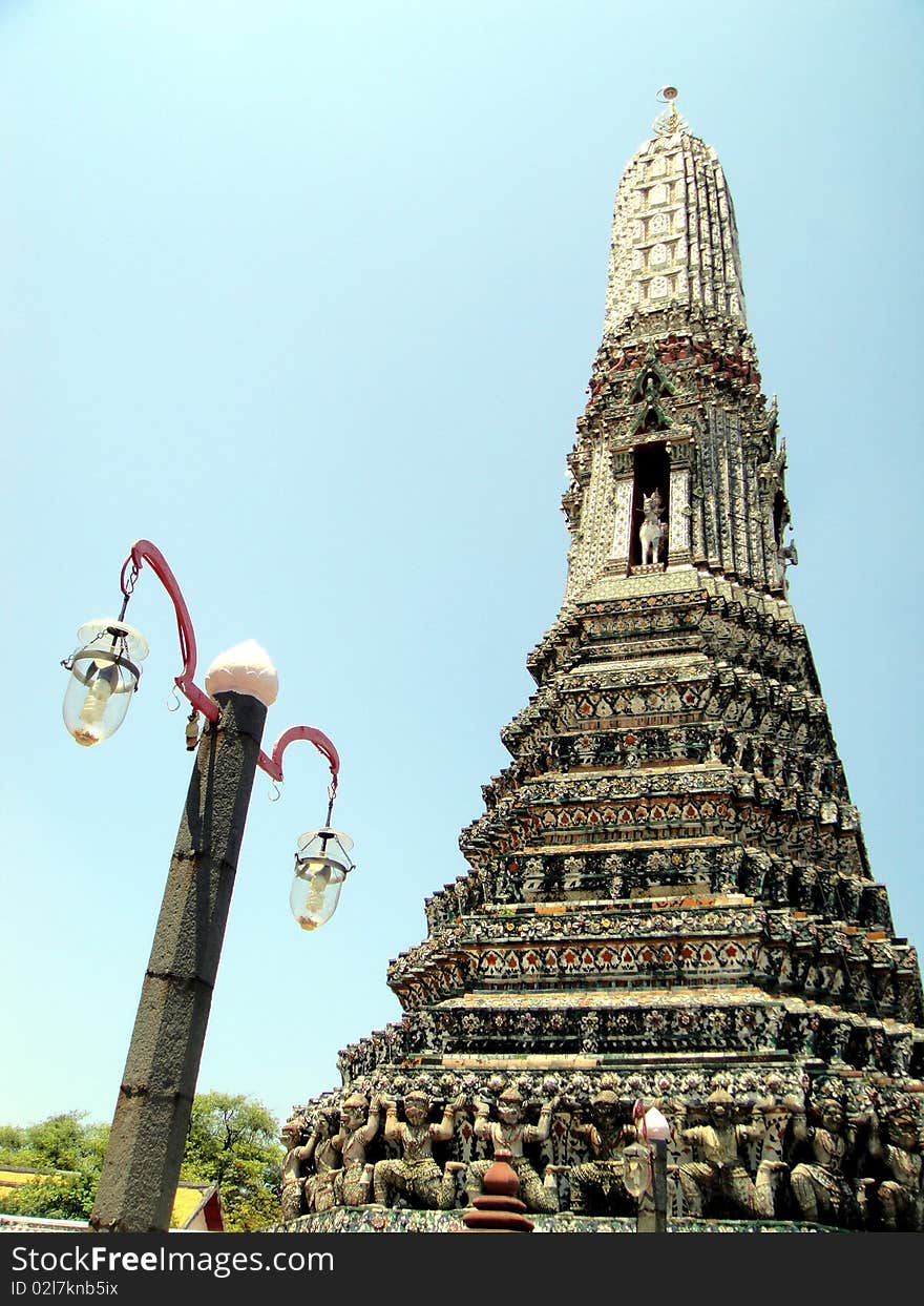 Pagoda in wat arun a.k.a. wat jang, bangkok, thailand