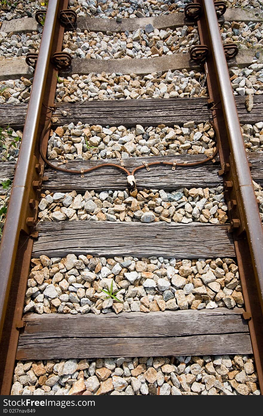 The rail for transport raw material at Rayong Thailand. The rail for transport raw material at Rayong Thailand