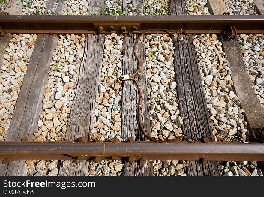 The rail for transport raw material at Rayong Thailand. The rail for transport raw material at Rayong Thailand