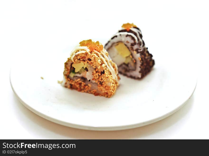 Sushi  on white background