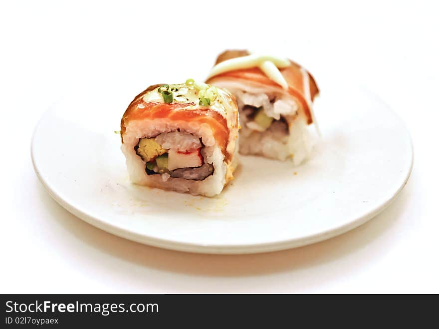 Sushi  on white background