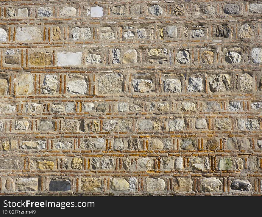 Stone wall with bricks trexture. Stone wall with bricks trexture.