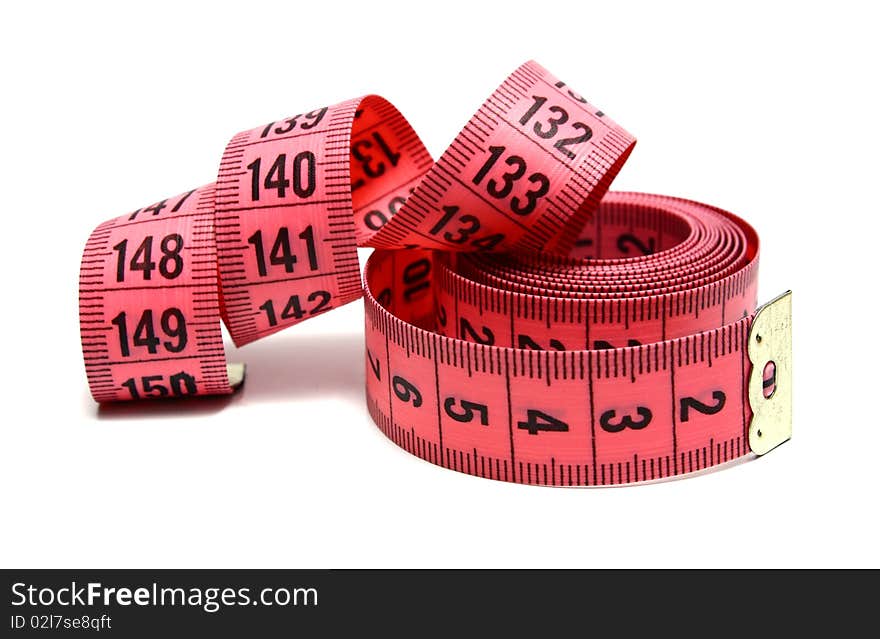 Measuring ribbon isolated on white background