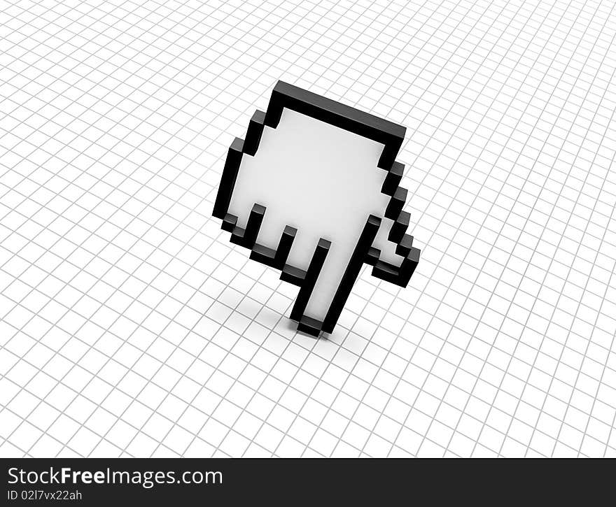 Pixel hand on a cell notebook