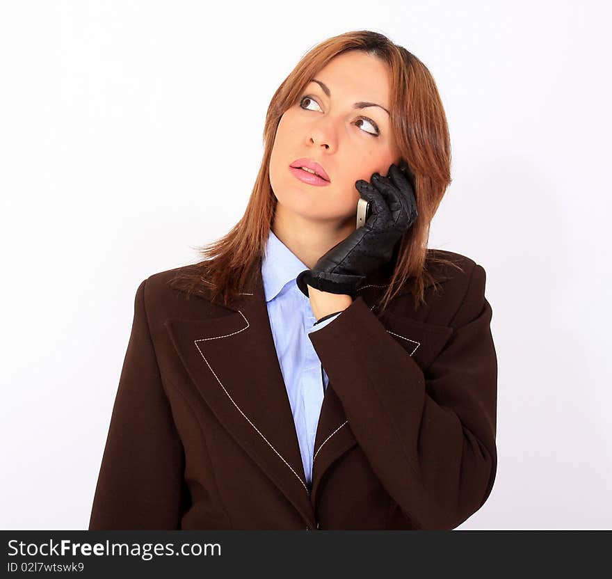 Confident woman talking on the cell phone