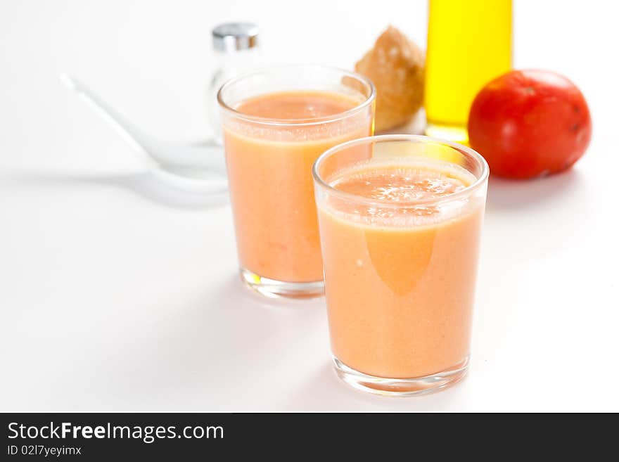 Delicious gazpacho typical spanish gastronomy