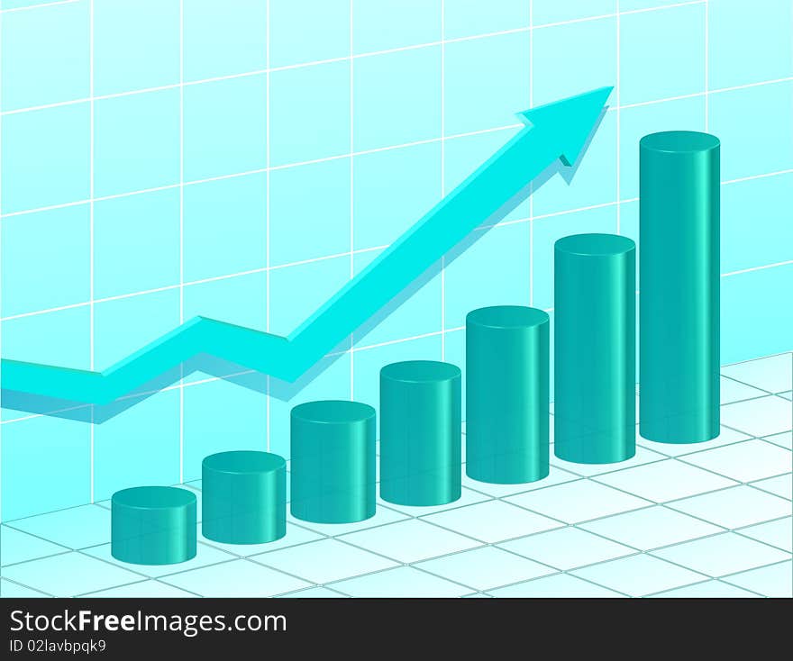 Blue business diagram for design, illustration