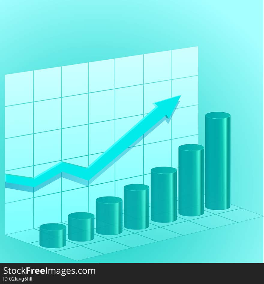 Blue business diagram for design, illustration