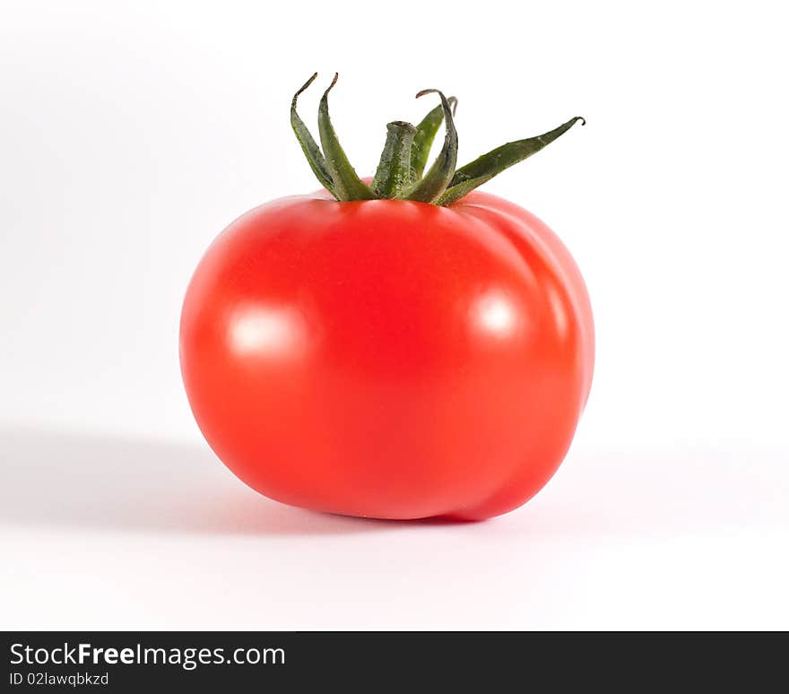 Tomato, isolated on white, close-up