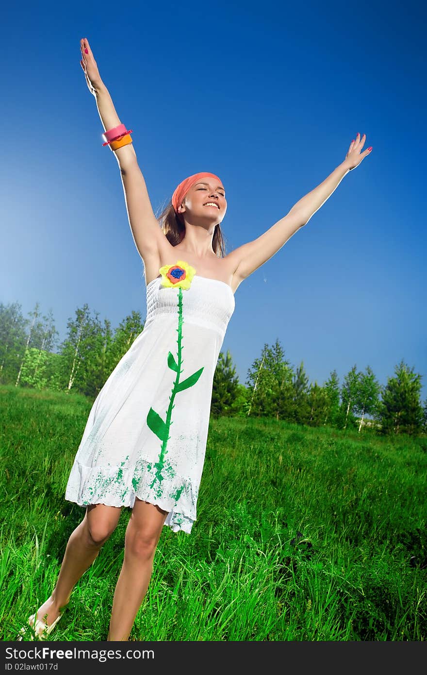 Girl in white dress