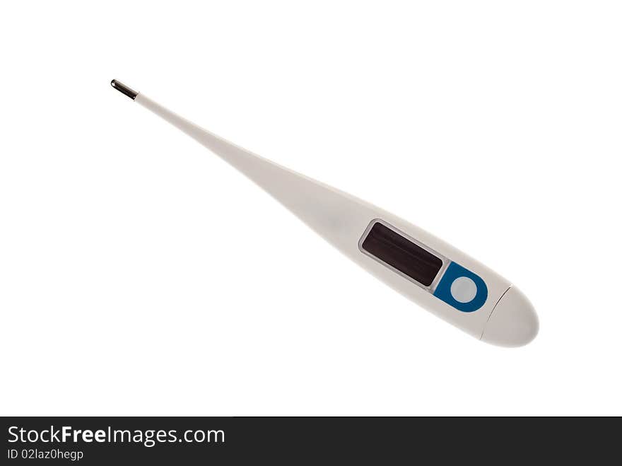 Electronic thermometer on the white background