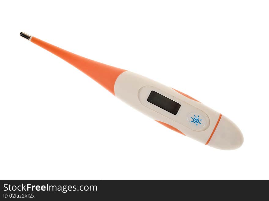 Electronic thermometer on the white background