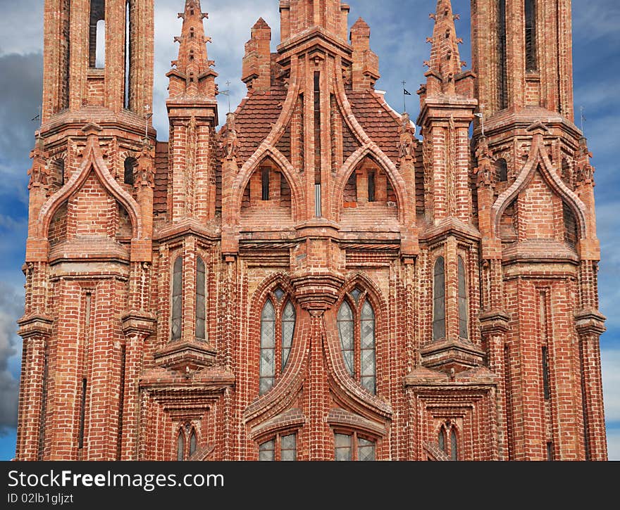 Facade of St. Anne's Church in Vilnius, Lithuania. Facade of St. Anne's Church in Vilnius, Lithuania.