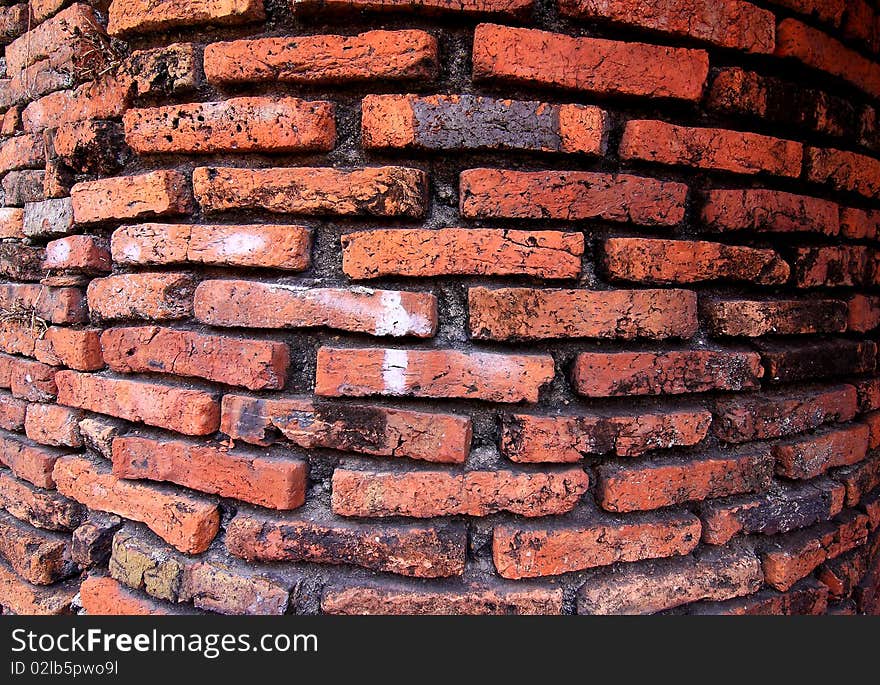 Old red brick house walls. Old red brick house walls