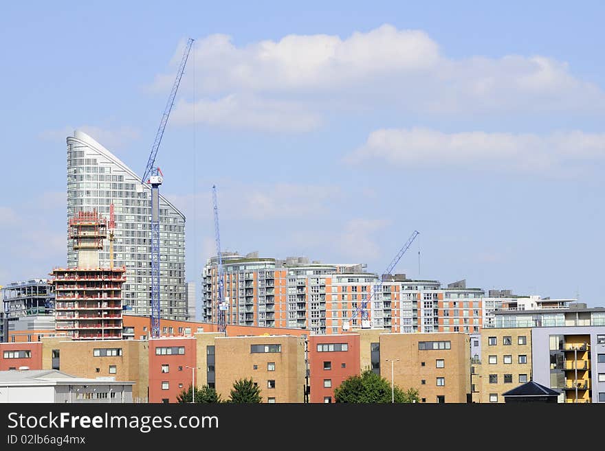 Modern constructions located in London UK. Modern constructions located in London UK