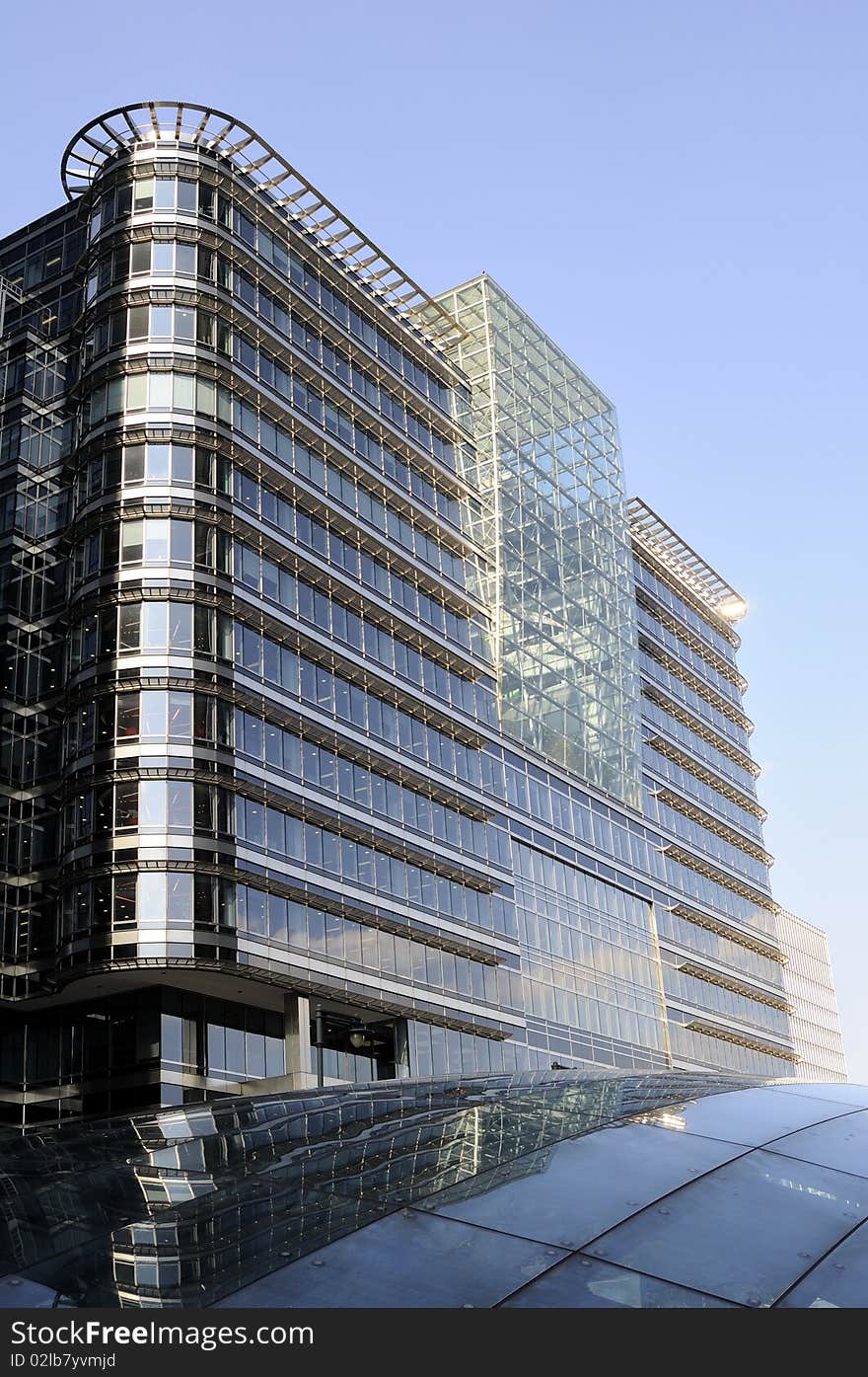 Offices with blue sky in background