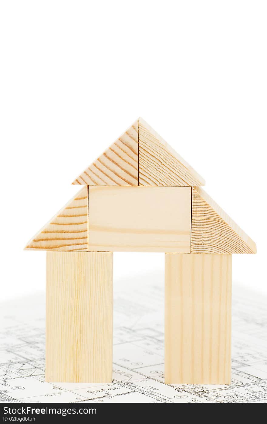 Model of the wooden house on the project