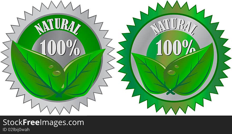 Natural Eco product label with leaves