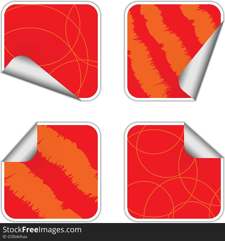 Sticky Red and Orange Labels. Sticky Red and Orange Labels