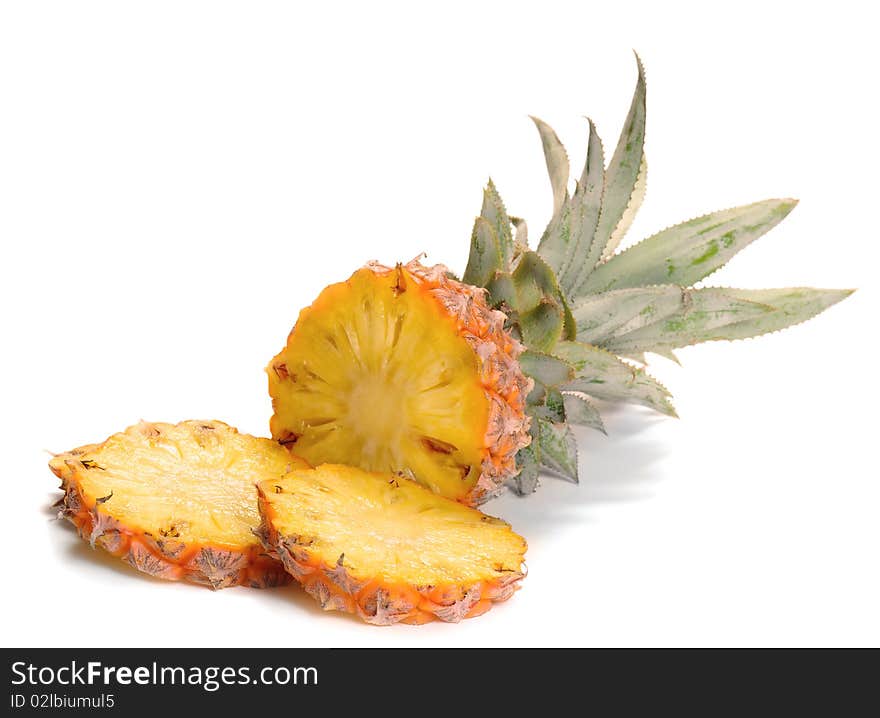 Pineapple over a white background