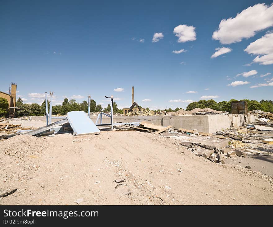 Demolished Neighbourhood on a sunny day