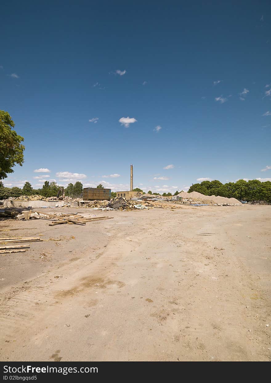 Demolished Neighbourhood on a sunny day