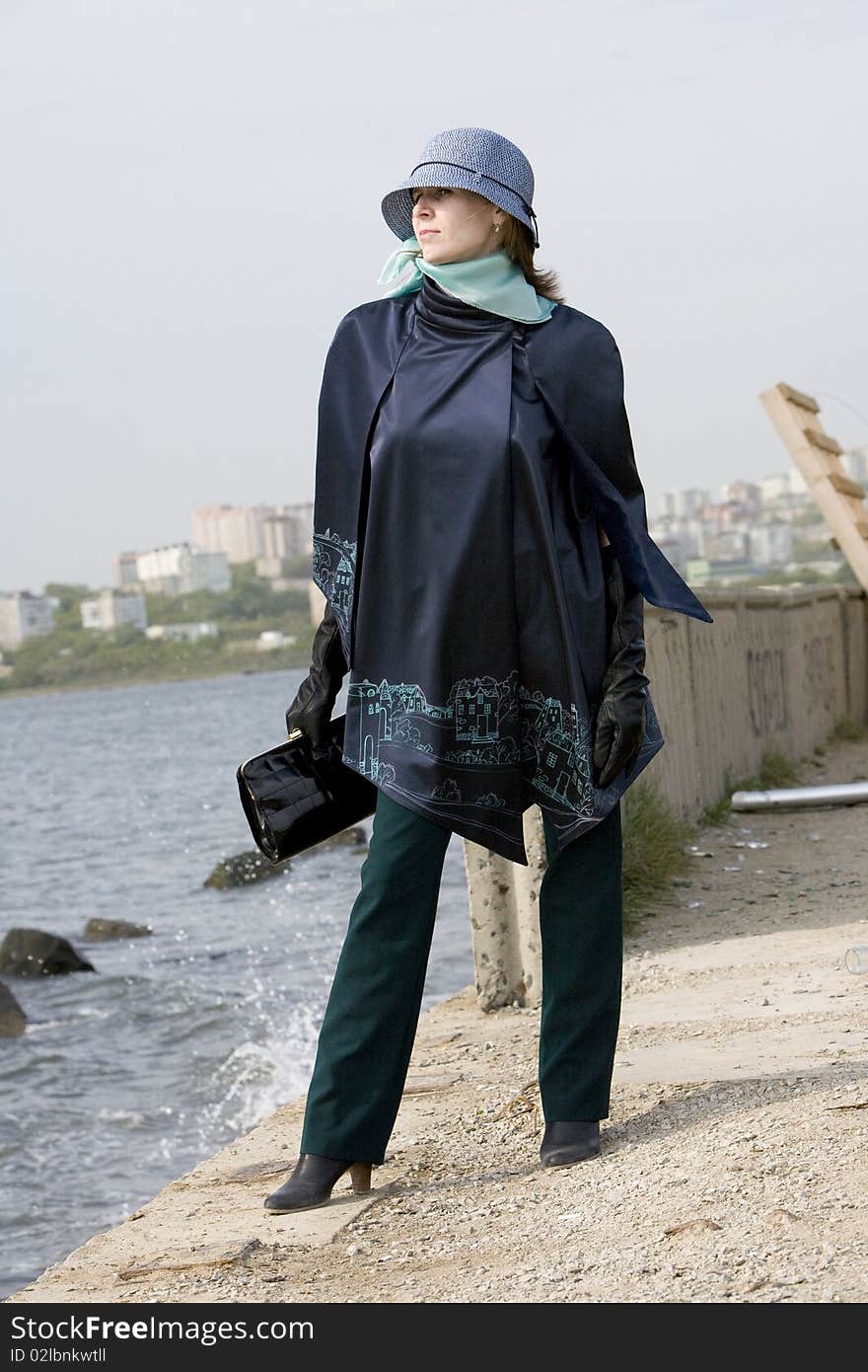 Portrait of the young girl on city a beach. Portrait of the young girl on city a beach