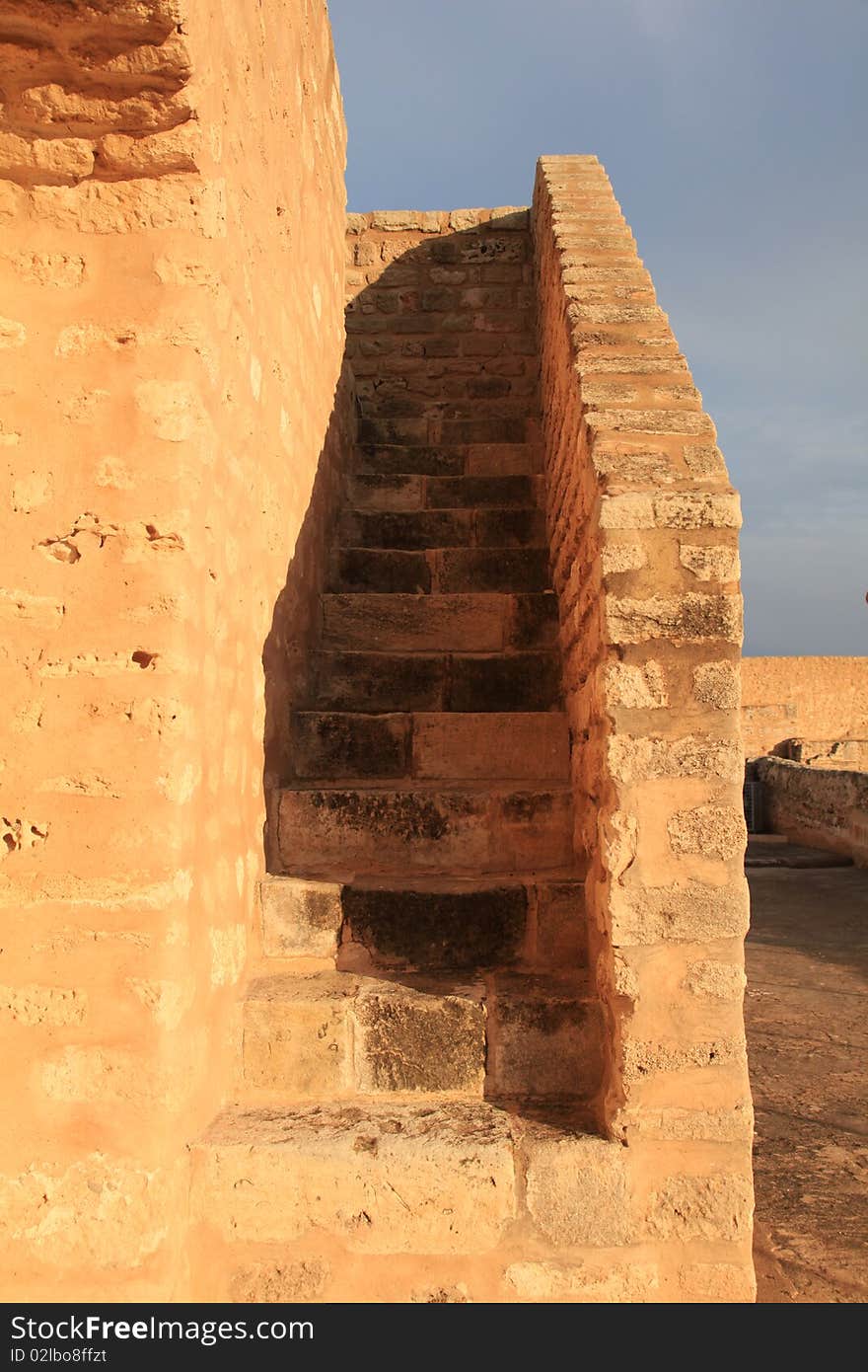 Stone steps in a rock fortress