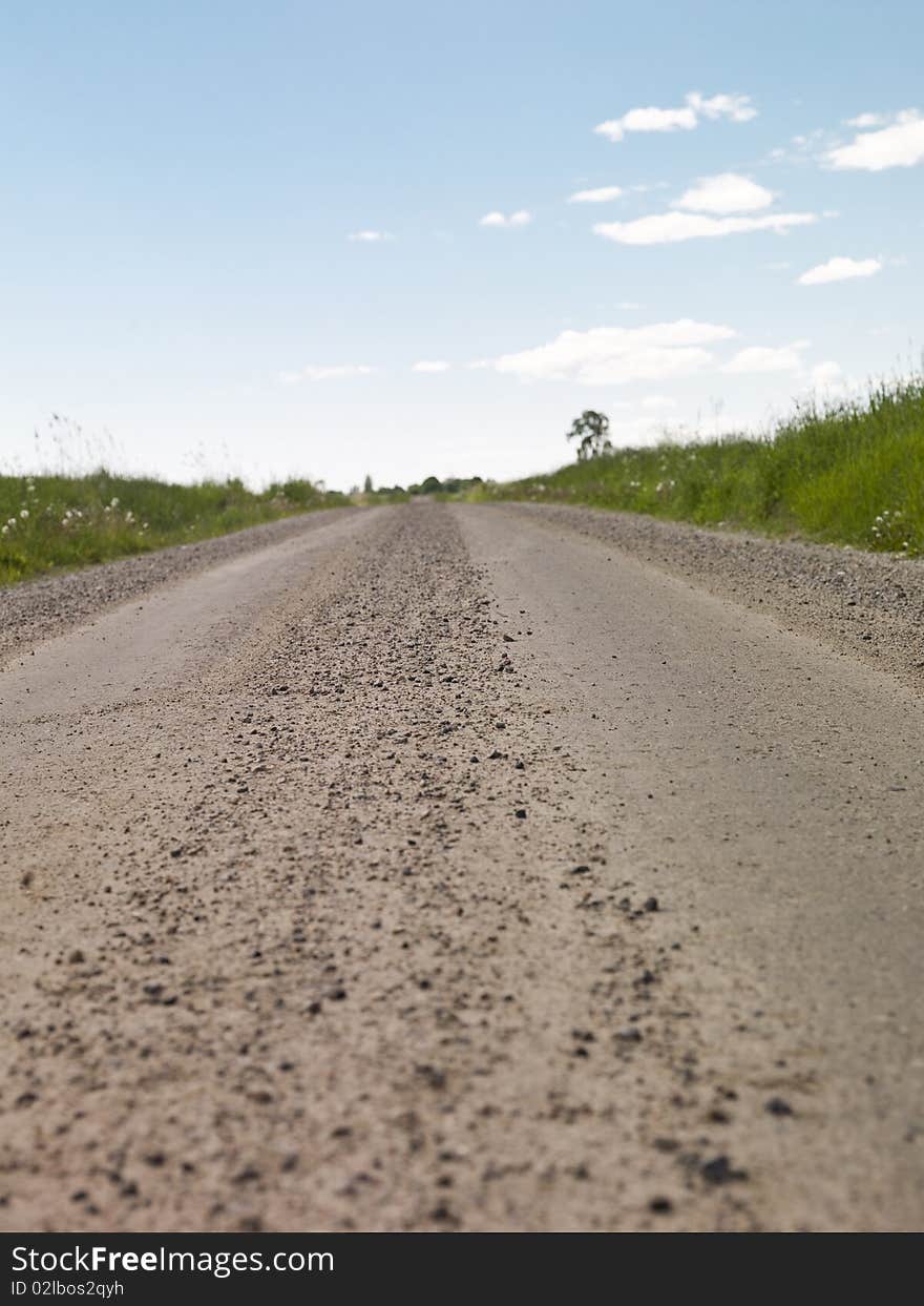 Dirt Road at Summer with short focal depth