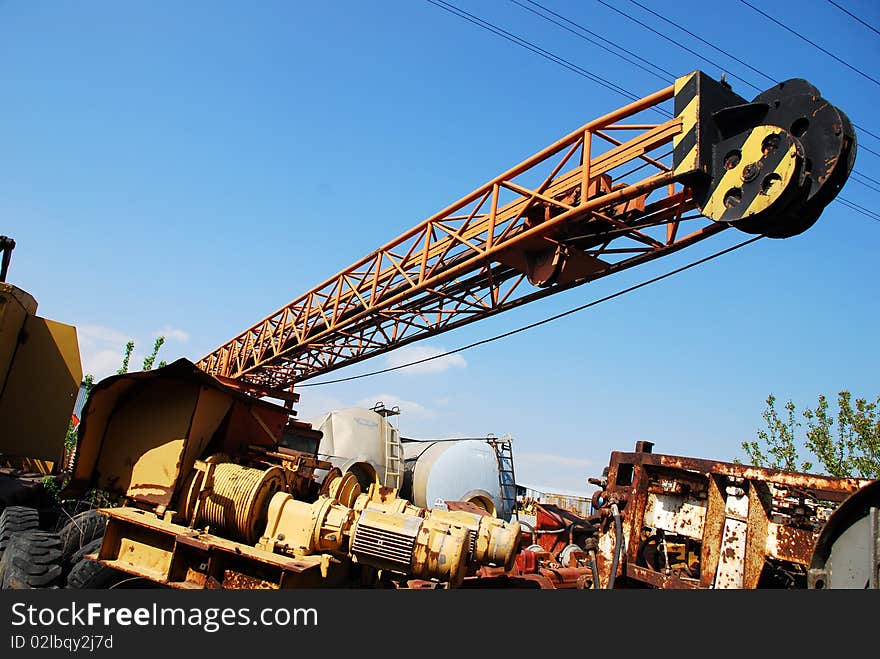 Old crane at the junk yard