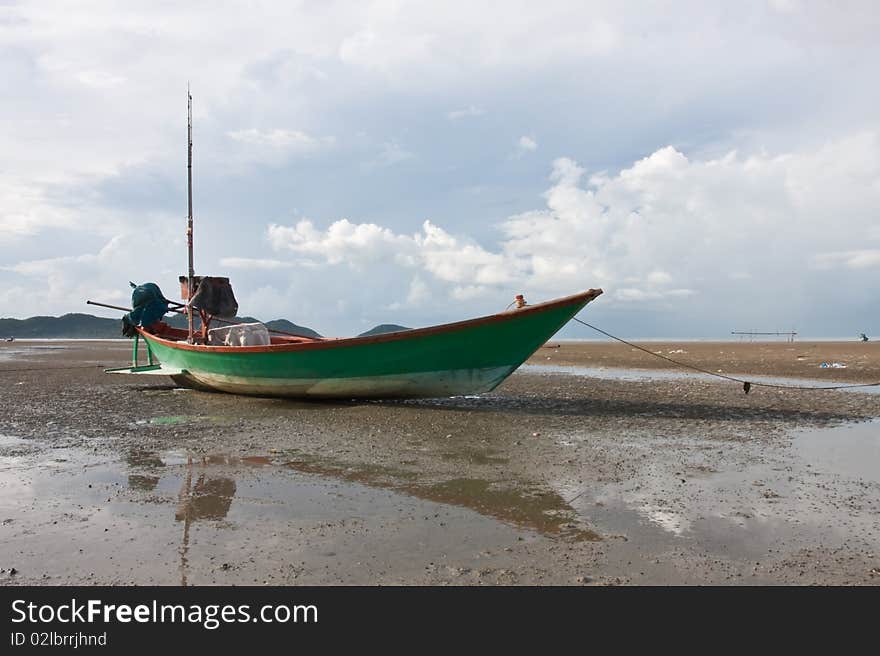 Fishery boat stay on beach, Thai sea image