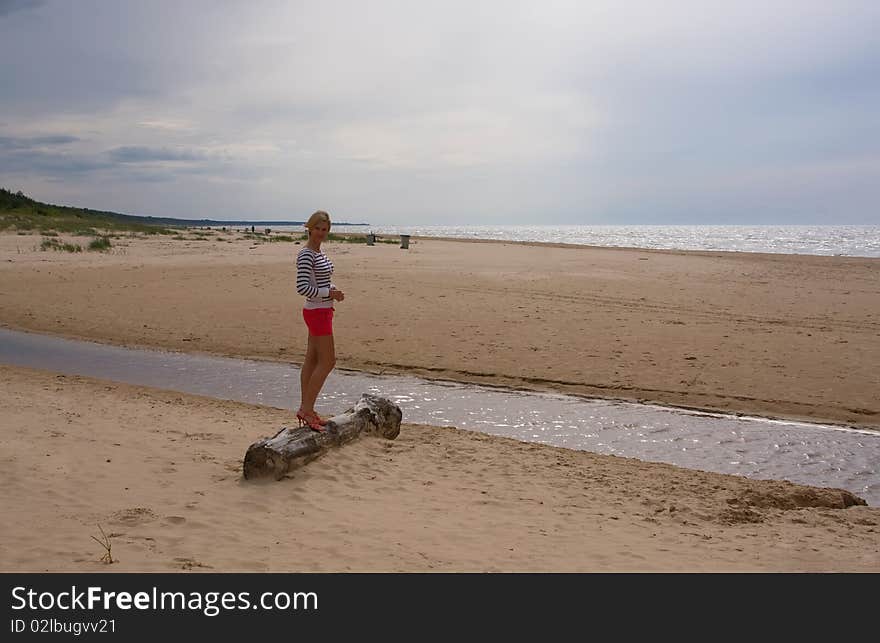 Girl Sea sky Sand