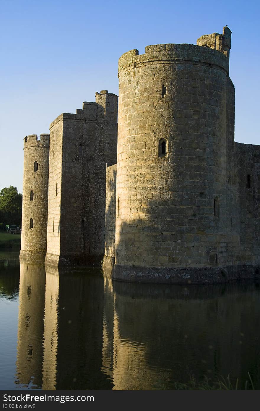 Impressive exterior in late evening sunshine at Bodiam castle. Impressive exterior in late evening sunshine at Bodiam castle