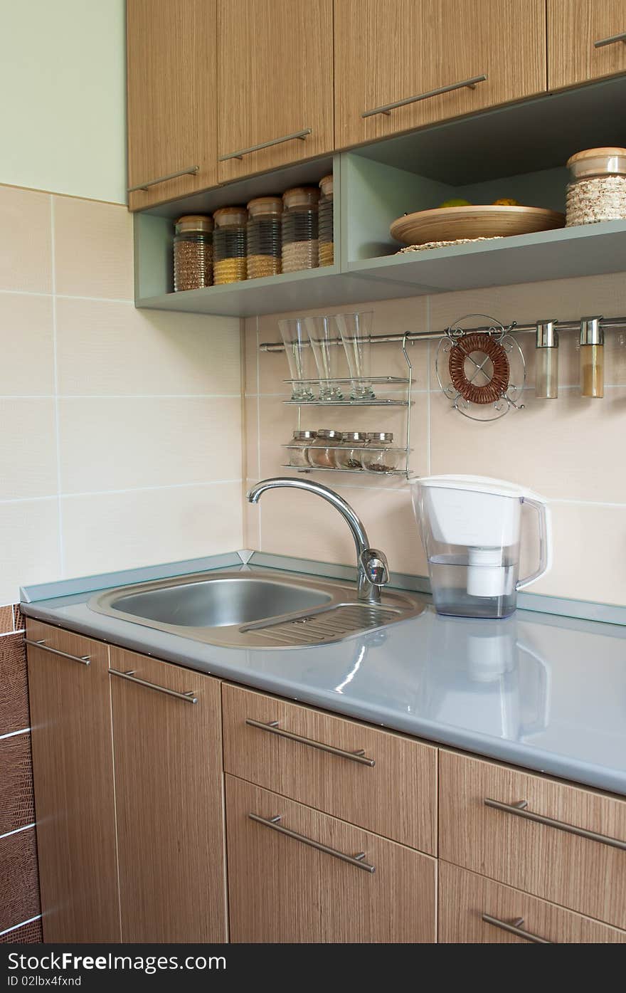 Empty kitchen table, kitchen furniture