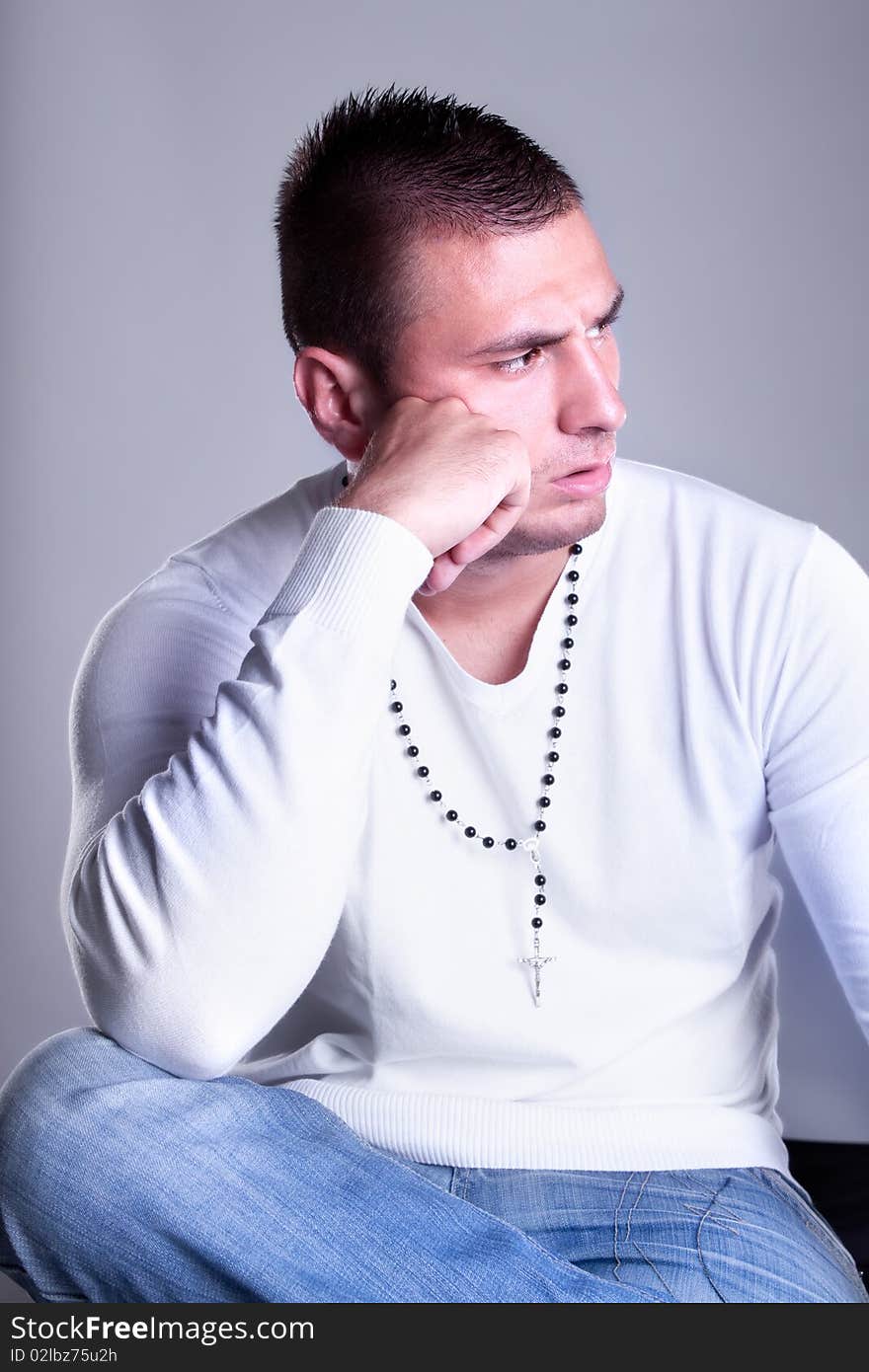 Shot of a young man a trendy european man dressed