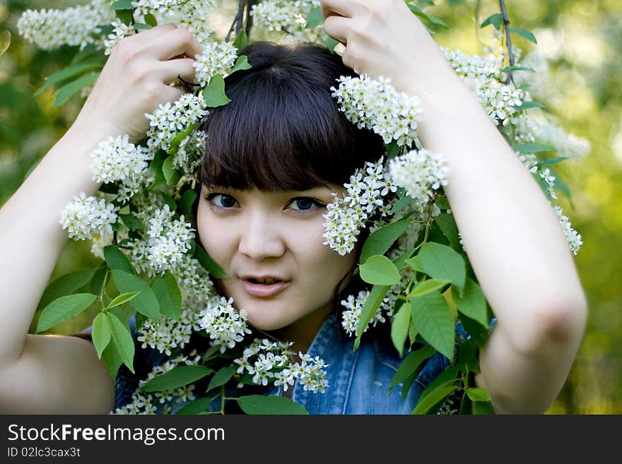 Girl Standing Near Tree