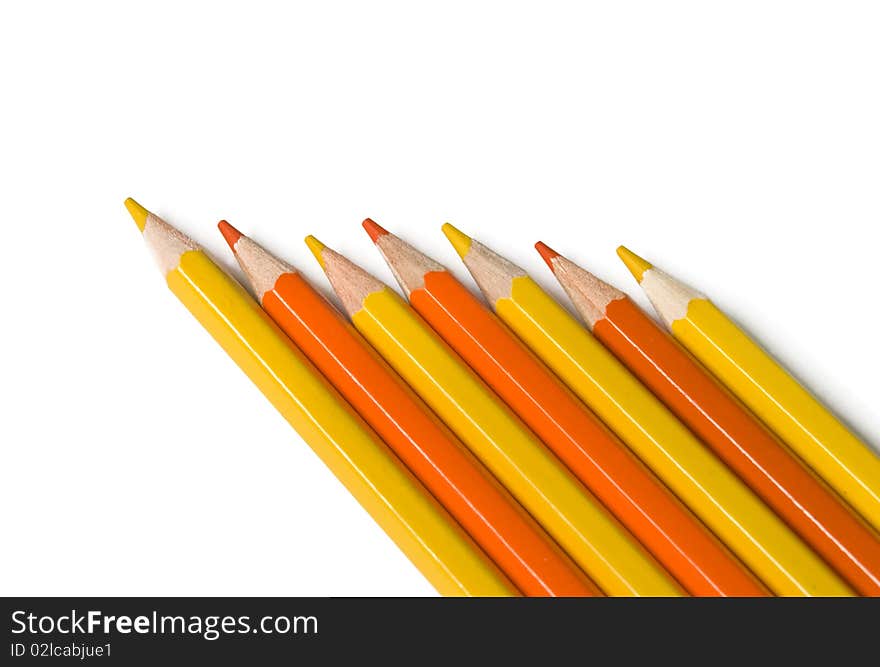 Pencils are isolated on a white background