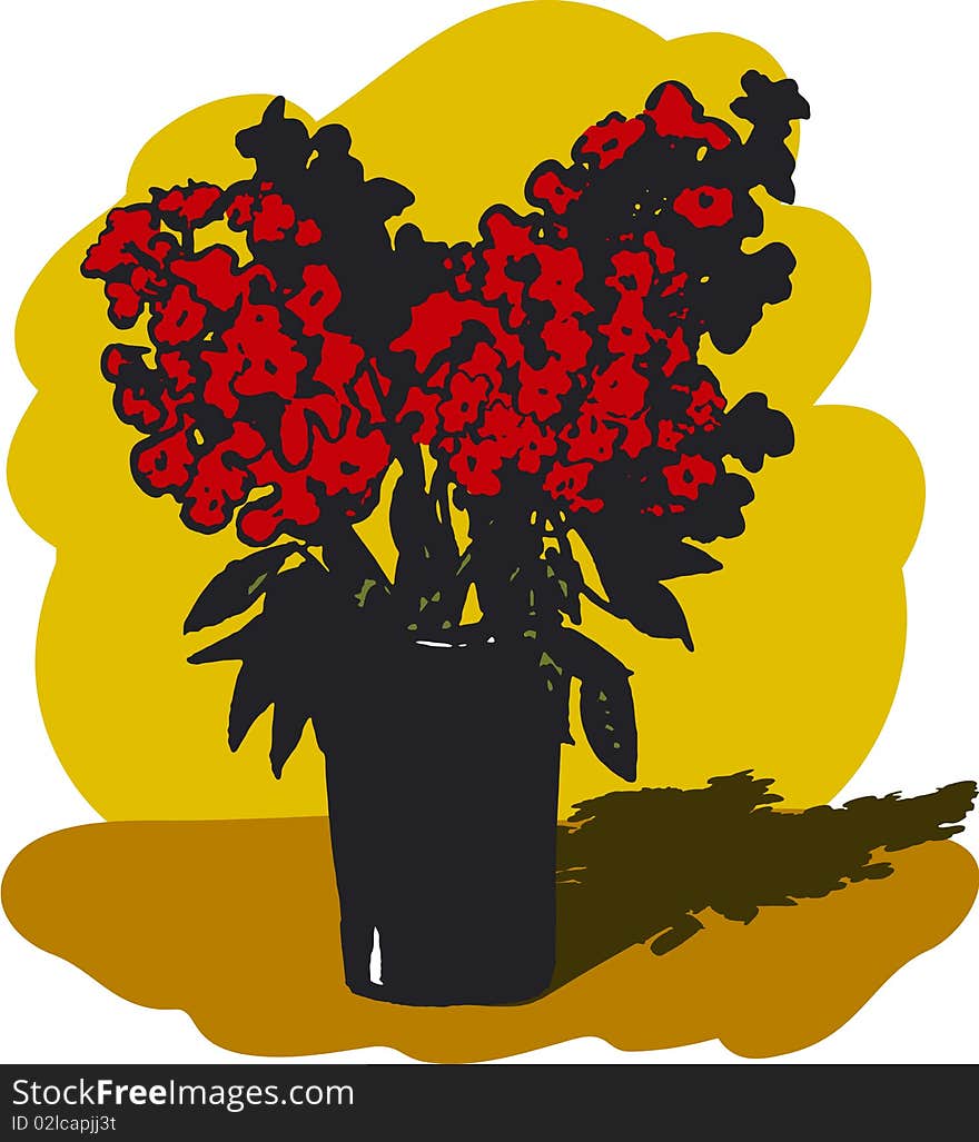 Red flowers in a vase