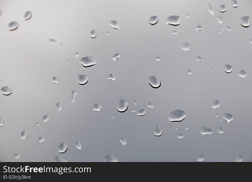 Water drops on a glass