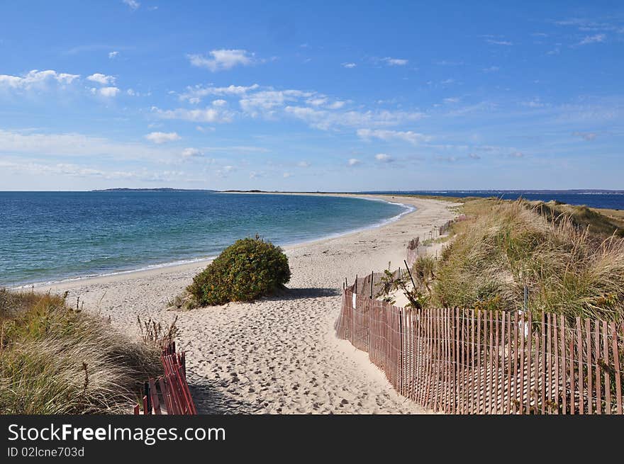 A lonely beach after the summer crowds have gone home. A lonely beach after the summer crowds have gone home