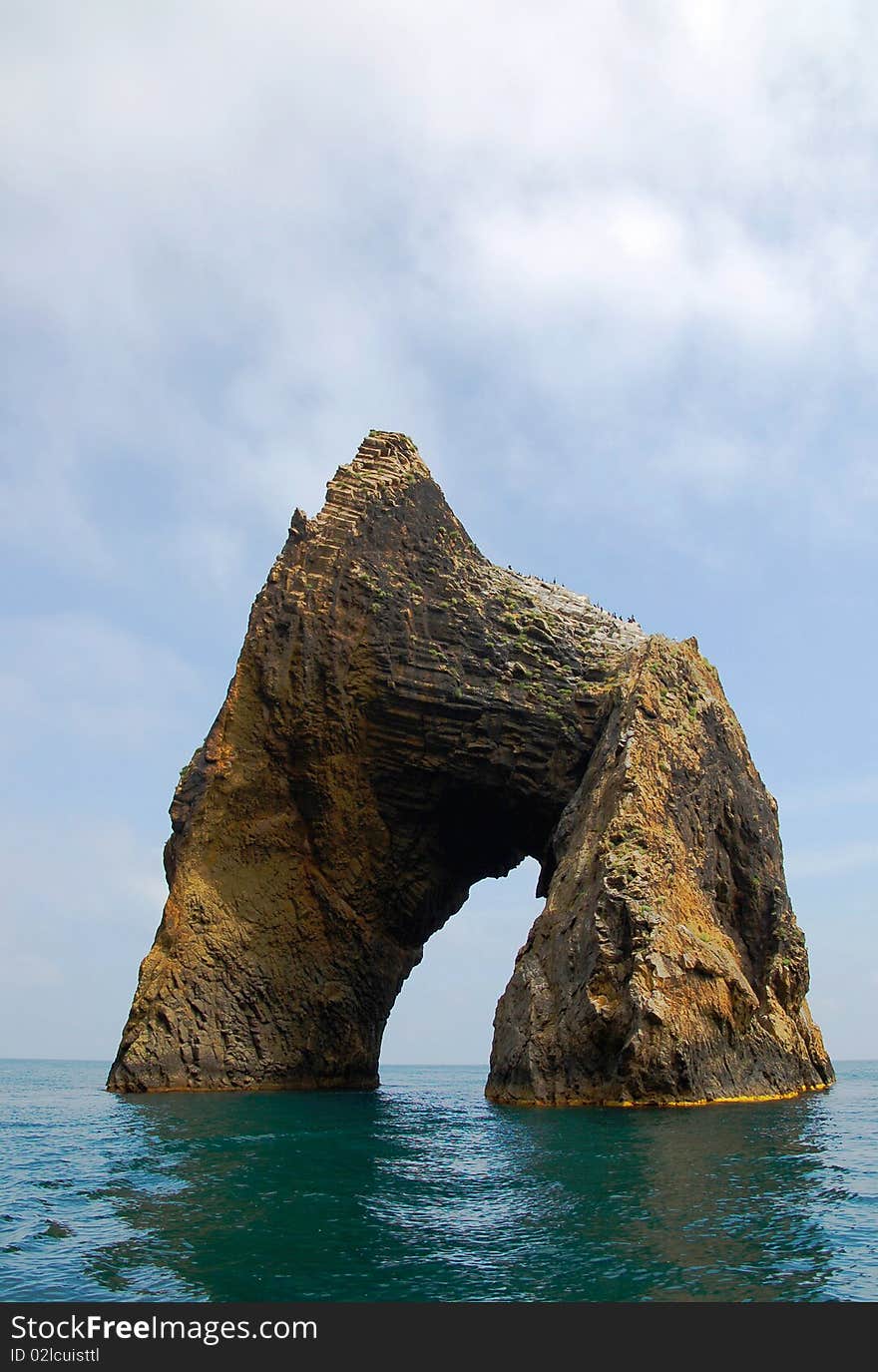 The image of Kara-Dag Golden Gates in Crimea