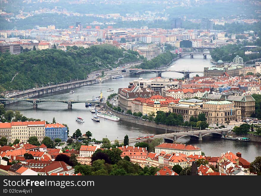 Prague's bridges above Vltava