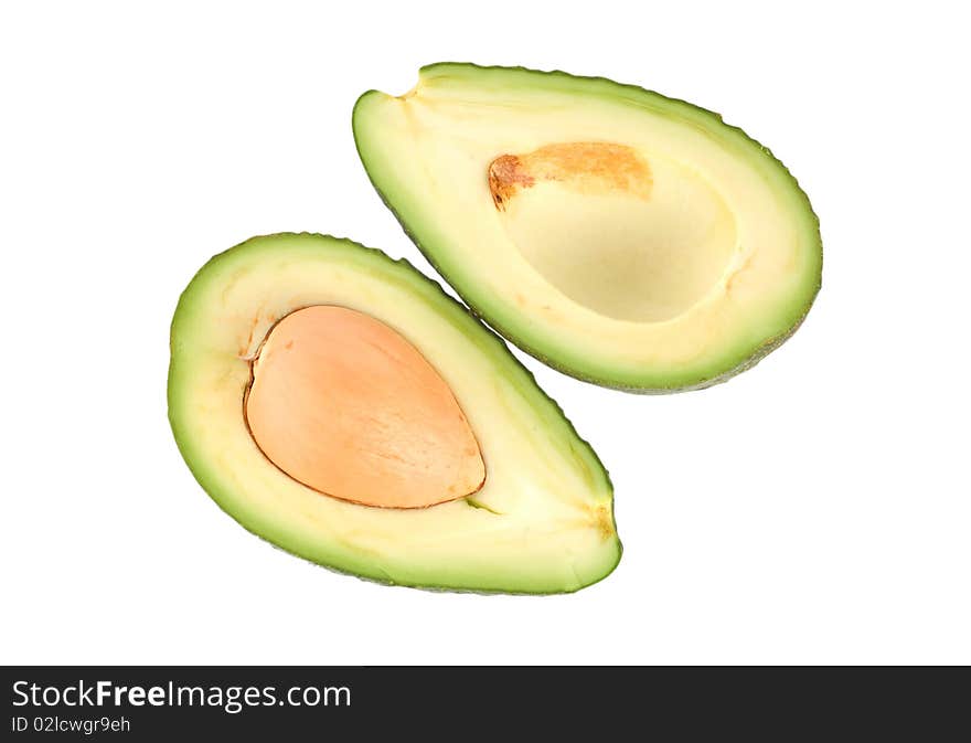 Ripe avocado isolated on a white background