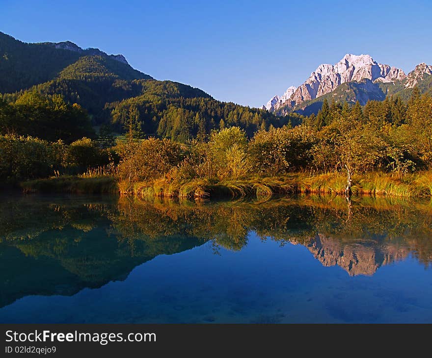 Landscape  with the mountain lake