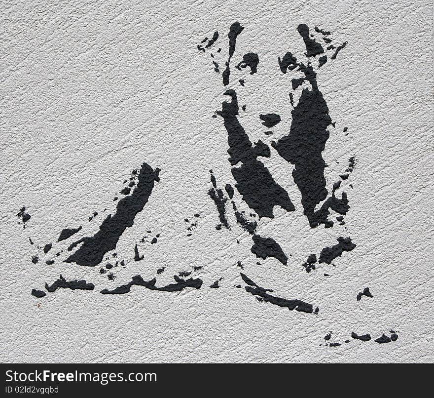 Contrast portrait dog placed on decorative plaster. Picture I have created myself . Contrast portrait dog placed on decorative plaster. Picture I have created myself .