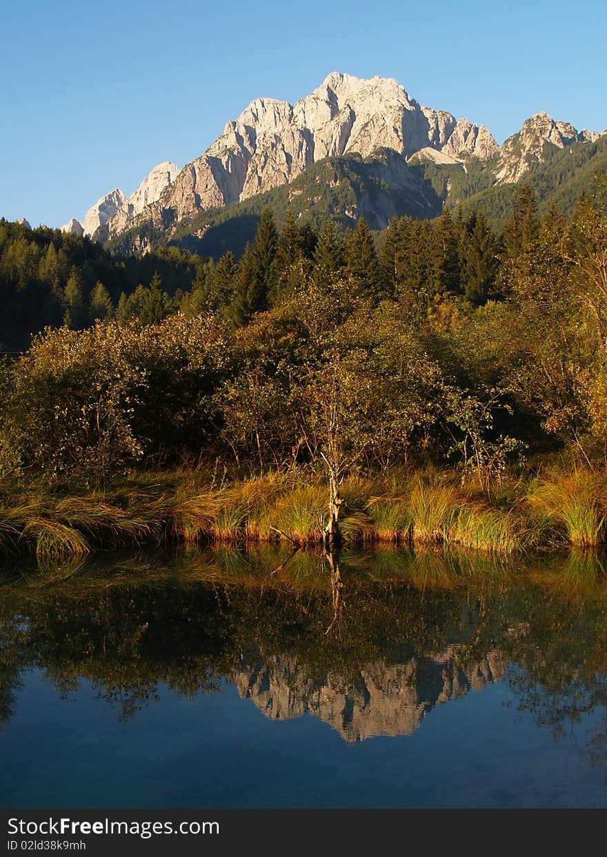 Landscape with the mountain lake