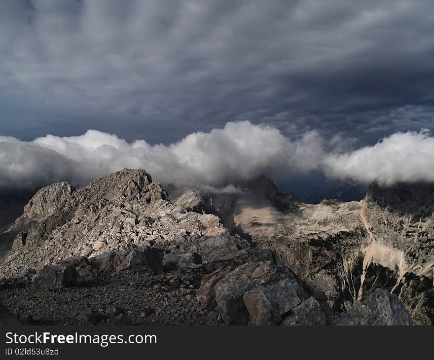 Stormy weather up in mountains